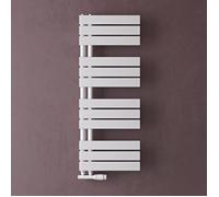 doporro Radiateur de Salle de Bain Sèche-Serviette 104x40cm Radiateur à Eau Chaude ou Électrique Blanc Sèche-Serviettes Design FN