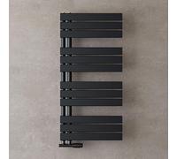 doporro Radiateur de Salle de Bain Sèche-Serviette 104x50cm Radiateur à Eau Chaude Gris Noir Sèche-Serviettes Design FN