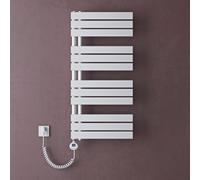 doporro Radiateur de Salle de Bain Sèche-Serviette 104x60cm avec Résistance Chauffante Blanc 800W Radiateur à Eau Chaude Blanc Design FN