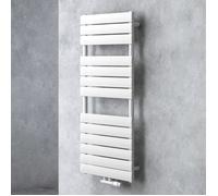 doporro Radiateur de Salle de Bain Sèche-Serviette 120x60cm Radiateur à Eau Chaude Vertical Blanc Sèche-serviettes de Salle de Bains