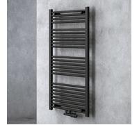 doporro Radiateur de Salle de Bain Sèche-Serviette 120x60cm Radiateur Tubulaire Vertical Chauffage à Eau Chaude Gris-Noir