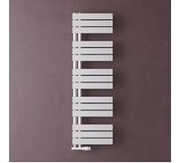 doporro Radiateur de Salle de Bain Sèche-Serviette 131x40cm Radiateur à Eau Chaude ou Électrique Blanc Sèche-Serviettes Design FN
