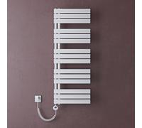 doporro Radiateur de Salle de Bain Sèche-Serviette 131x50cm avec Résistance Chauffante Blanc 1000W Radiateur à Eau Chaude Blanc Design FN