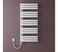 doporro Radiateur de Salle de Bain Sèche-Serviette 131x60cm avec Résistance Chauffante Blanc 1000W Radiateur à Eau Chaude Blanc Design FN