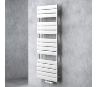 doporro Radiateur de Salle de Bain Sèche-Serviette 140x50cm Radiateur à Eau Chaude Vertical Blanc Sèche-serviettes de Salle de Bains