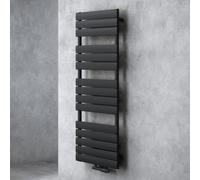 doporro Radiateur de Salle de Bain Sèche-Serviette 140x50cm Radiateur à Eau Chaude Vertical Gris-Noir Sèche-serviettes de Salle de Bains
