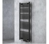doporro Radiateur de Salle de Bain Sèche-Serviette 140x50cm Radiateur Tubulaire Vertical Chauffage à Eau Chaude Gris-Noir
