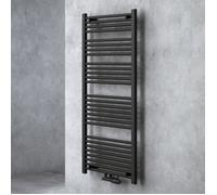 doporro Radiateur de Salle de Bain Sèche-Serviette 140x60cm Radiateur Tubulaire Vertical Chauffage à Eau Chaude Gris-Noir