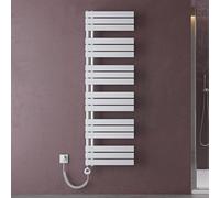 doporro Radiateur de Salle de Bain Sèche-Serviette 159x50cm avec Résistance Chauffante Blanc 1000W Radiateur à Eau Chaude Blanc Design FN