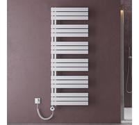 doporro Radiateur de Salle de Bain Sèche-Serviette 159x60cm avec Résistance Chauffante Blanc 1000W Radiateur à Eau Chaude Blanc Design FN
