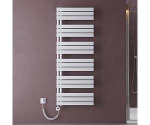 doporro Radiateur de Salle de Bain Sèche-Serviette 159x60cm avec Résistance Chauffante Blanc 1000W Radiateur à Eau Chaude Blanc Design FN