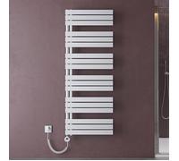 doporro Radiateur de Salle de Bain Sèche-Serviette 159x60cm Radiateur à Eau Chaude Blanc avec Résistance pour Radiateur 1000W FN