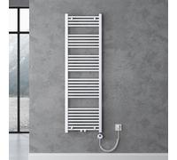 doporro Radiateur de Salle de Bain Sèche-Serviette 160x50cm Radiateur Tubulaire Vertical Chauffage Électrique Blanc avec Résistance pour Radiateur 800W