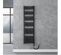 doporro Radiateur de Salle de Bain Sèche-Serviette 180x50cm Radiateur Chauffage Électrique Gris-Noir avec Résistance pour Radiateur