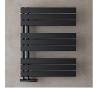doporro Radiateur de Salle de Bain Sèche-Serviette 76x60cm Radiateur à Eau Chaude ou Électrique Gris Noir Sèche-Serviettes Design FN