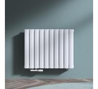 doporro Radiateur de Salle de Bains Chauffage Central 60 x 77 cm Radiateur à Eau Chaude Double Couches Horizontal Blanc 849W