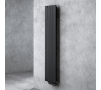 doporro Radiateur pour Chauffage Central 160x31cm Radiateur à Eau Chaude Panneau Monocouche Design Vertical Noir-Gris FV
