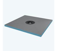 doporro Receveur à Carreler Recoupable sur Mesure pour Douche Bac de Douche avec Pente Intégrée 100x100x4cm avec Bonde AL06 Design XPS