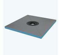 doporro Receveur à Carreler Recoupable sur Mesure pour Douche Bac de Douche avec Pente Intégrée 80x90x4cm avec Bonde AL06 Design XPS