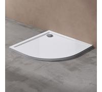 doporro Receveur de Douche 80x80 Bac à Douche Quart de Cercle Extraplat Acrylique Blanc Faro3 avec Bonde AL01 80x80x4cm