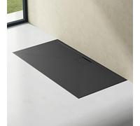 doporro Receveur de Douche Bac à Douche Ultra Plat en Solid Surface Gris Noir Mat Geoma07 70x160x3cm avec Bonde AL06