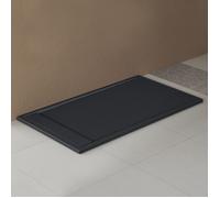 doporro Receveur de Douche Design Ultra Plat à Douche Rectangulaire en Solid Surface Gris Noir Mat Geoma10A 90x160cm