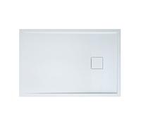 doporro Receveur de Douche à Carreler à Poser en Solid Surface Bac à douche Rectangulaire Extraplat Blanc Design Geoma08 80x120cm