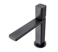 doporro Robinet Mitigeur Noir Mat pour Lavabo ou Vasque de Salle de Bain 19,6 cm Design Minimaliste