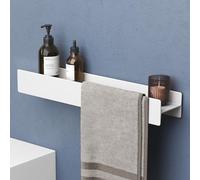 doporro Serviteur de Douche Mural Amovible avec Porte-Serviettes 60cm | Étagère de Douche, Blanc Mat, Alliage Al-Mg, Organisateur de Toilettes, pour Salle de Bain et Cuisine, Reglo-03