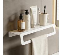 doporro Serviteur de Douche Mural avec Porte-Serviettes Étagère Douche | Blanc, Acier au Carbone, Organisateur de Toilettes, 50cm, pour Salle de Bain Cuisine, Tavrin-04