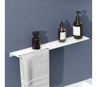 doporro Serviteur de Douche Mural avec Porte-Serviettes Étagère Douche | Blanc Mat, Aluminium, Organisateur de Toilettes, 60cm, pour Salle de Bain et Cuisine, Reglo-06