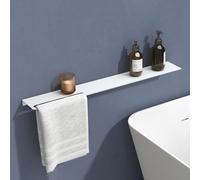 doporro Serviteur de Douche Mural avec Porte-Serviettes Étagère Douche | Blanc Mat, Aluminium, Organisateur de Toilettes, 80cm, pour Salle de Bain et Cuisine, Reglo-06
