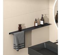 doporro Serviteur de Douche Mural avec Porte-Serviettes Étagère Douche | Noir Mat, Aluminium, Organisateur de Toilettes, 80cm, pour Salle de Bain et Cuisine, Reglo-06