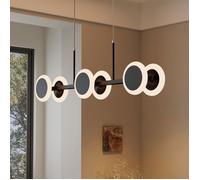 doporro Suspension LED Lampe avec 3 Spots Ronds Noire Mat Moderne 24W Lustre Réglable 1950LM avec Télécommande Alivetta3376
