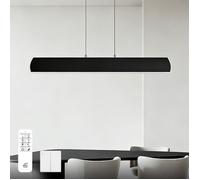 doporro Suspension LED Lampe Noire Mate Moderne 20W Linéaire Lustre Réglable 1300LM avec Télécommande Design Alivetta3730