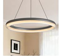doporro Suspension Luminaire LED Dimmable Lampe Plafond Gris 20W Lustre Réglable Éclairage Suspendu Intérieur Luvina05