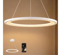 doporro Suspension Luminaire LED Éclairage Suspendu Intérieur 20W Blanc | Dimmable, IRC ≥ 95, 3000K-6000K, Lustre, Réglable, Télécommande et App, Salon, Salle à Manger, Chambre, Luvina01