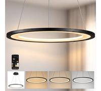 doporro Suspension Luminaire LED Éclairage Suspendu Intérieur 20W Noir | Dimmable, IRC ≥ 95, 3000K-6000K, Lustre, Réglable, Télécommande et App, Salon, Salle à Manger, Chambre, Luvina01