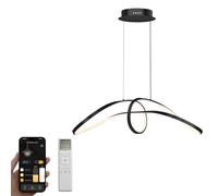 doporro Suspension Luminaire LED Éclairage Suspendu Intérieur 30W Noir | Dimmable, 3000K-6000K, Lustre, Réglable, avec Télécommande, Salon, Chambre, Salle à Manger, Luvina11