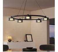 doporro Suspension Luminaire LED Salon Noire Lustre Réglable 25W 1560LM Éclairage Suspendu Intérieur Design Alivetta7915
