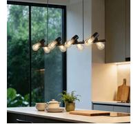 doporro Suspension Lustre Réglable Lampe Noire 64W 3200LM Éclairage Suspendu Intérieur Température de couleur fixe Alivetta2313