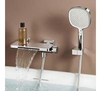 doporro Système de Douche avec Douchettes Douche à Main Robinet Baignoire Pommeau de Douche Chromé 3 Modes de Jet en Laiton Salle de Bain DSN-403