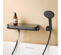 doporro Système de Douche Thermostatique avec Douchettes Douche à Main Noir Mat Robinet Baignoire Pommeau de Douche en Laiton avec Plateau de Rangement Salle de Bain Duschsystem8