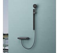doporro Système de Douche Thermostatique avec Douchettes Douche à Main Pommeau de Douche Gris Salle de Bain avec Barre Coulissante à Réglage Continu de 60 cm Duschsystem9