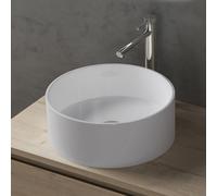 doporro Vasque à Poser Ronde Blanc Lavabo Circulaire évier 40x40x15cm Lave Mains Salle de Bains Colossum804
