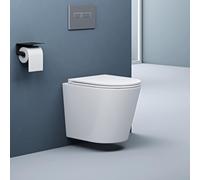doporro WC Suspendu Blanc Cuvette Céramique Toilette Abattant Silencieux avec Frein de Chute Aix108n