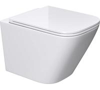 doporro WC Suspendu Blanc Cuvette Céramique Toilette Abattant Silencieux avec Frein de Chute Aix112