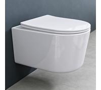 doporro WC suspendu céramique blanc toilette abattant silencieux avec frein de chute Aix306