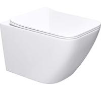 doporro WC suspendu céramique blanc toilette abattant silencieux avec frein de chute Aix308