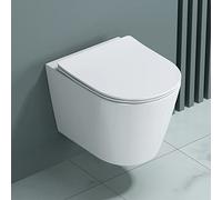 doporro WC Suspendu Cuvette Céramique Blanc Toilette Abattant Silencieux